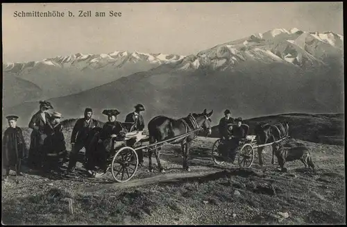 Ansichtskarte Zell am See Schmittenhöhe Fuhrwerke 1911