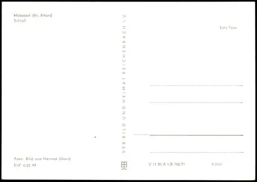 Ansichtskarte Molsdorf-Erfurt Mohlsdorfer Schloss und Park 1971