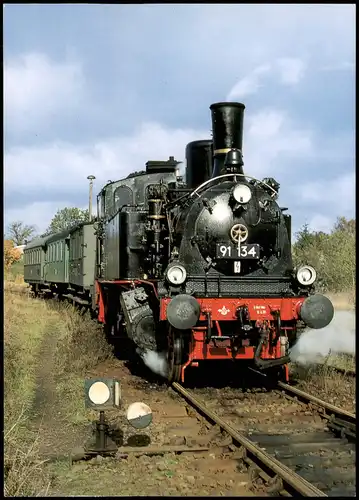 Eisenbahn Tenderdampflok 91 134 Schwerin Sonderfahrt Bahnhof Rehna 1997