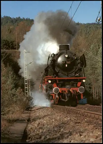 Motiv-AK Eisenbahn Lokomotive Dampflokomotive BSW-Gruppe bei Niederwasser 1988