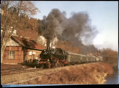 Motiv-AK Eisenbahn Lokomotive Dampflokomotive DB bei Kaiserslautern 1985