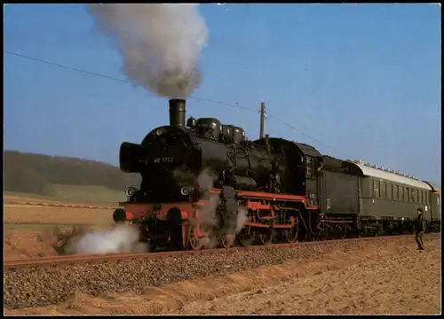 Motivkarte Verkehr & Eisenbahn Dampflokomotive früher preußische P8 1984