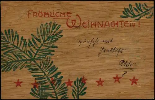 Ansichtskarte  Weihnachten - Christmas, Künstlerkarte Holzimitation 1903