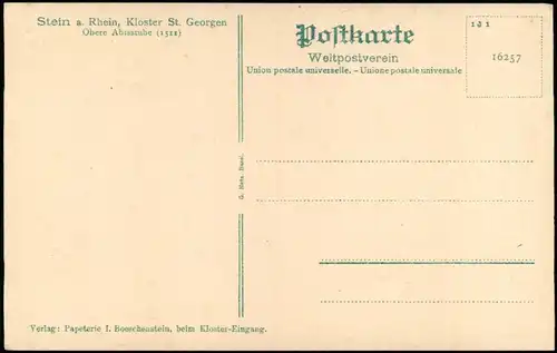 Ansichtskarte Stein am Rhein Kloster St. Georgen Obere Abtsstube (1511) 1914