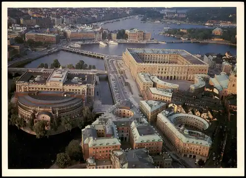 Postcard Stockholm Die Altstadt mit Königsschloß 1989