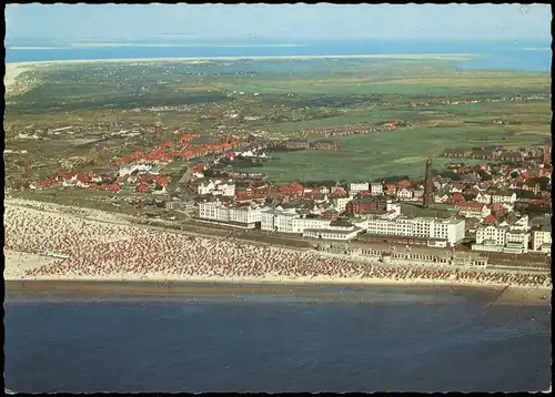 Ansichtskarte Borkum Luftbild Strand Hotels 1974