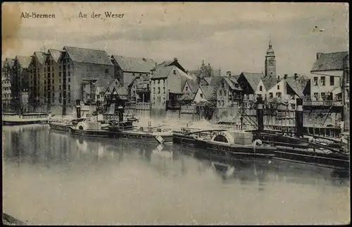 Ansichtskarte Bremen Speicher und Dampfer 1920