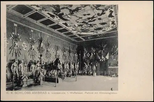 Ansichtskarte Amras-Innsbruck Schloss Ambras - Waffensaal 1912