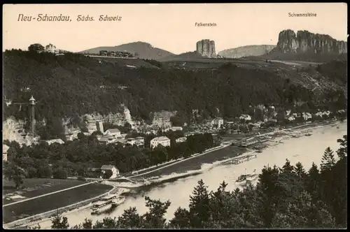 Ansichtskarte Bad Schandau Neuschandau - Falkenstein, Schrammstein 1913