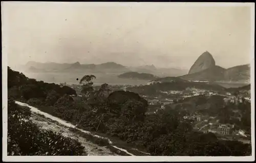 Postcard Rio de Janeiro Blick auf die Stadt vom Stadtrand 1926