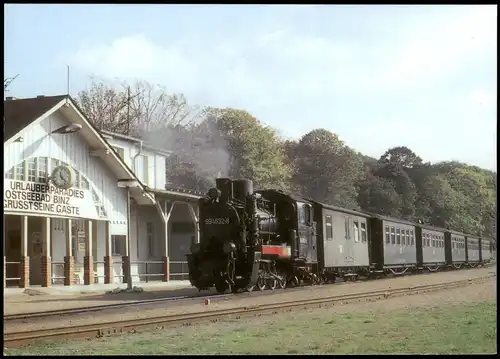 Verkehr- Eisenbahn Lokomotive Dampfbetrieb auf der Insel Rügen 1980