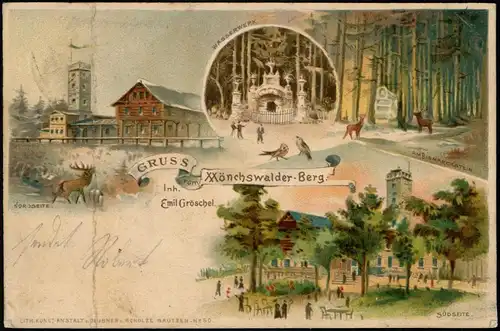 Litho AK Wilthen (Sachsen) Mönchswalder Berg Mehrbild Oberlausitz 1899