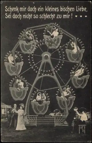 Ansichtskarte  Liebe Liebespaare - Love in Riesenradgondeln 1908