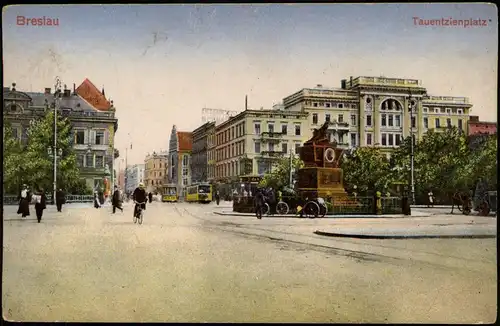 Postcard Breslau Wrocław Tauentzienplatz Tadeusz-Kościuszko-Platz 1916