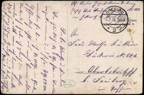 Postcard Breslau Wrocław Partie am Hauptbahnhof 1916