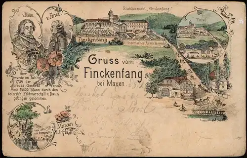Ansichtskarte Maxen Finckenfang, Total, Etablissement - Litho Ak 1901