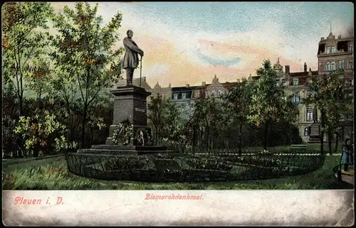 Ansichtskarte Plauen (Vogtland) Bismarckdenkmal und Stadt 1913