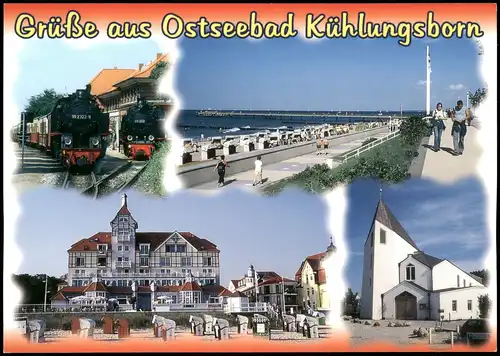 Kühlungsborn Mehrbildkarte Ortsansichten, Strand u. Bäderbahn 2000