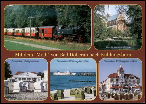 Die Bäderbahn Molli, Schmalspur-Bahn in Mecklenburg Mehrbild-AK 2000