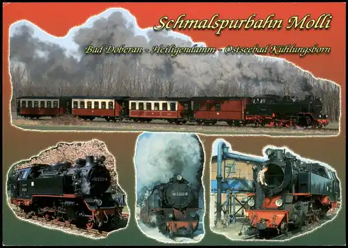 Die Bäderbahn Molli, Mehrbildkarte Dampflokomotive Eisenbahn 2000