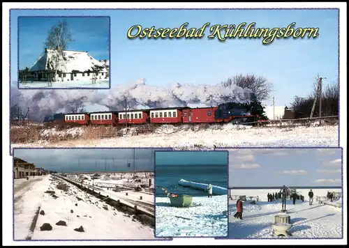 Kühlungsborn Mehrbildkarte Winter Impressionen u.a. mit Bäderbahn 2010