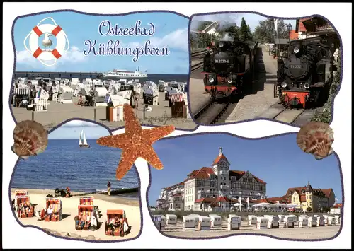 Ansichtskarte Kühlungsborn Mehrbild-AK u.a. Strand und Bäderbahn 2010