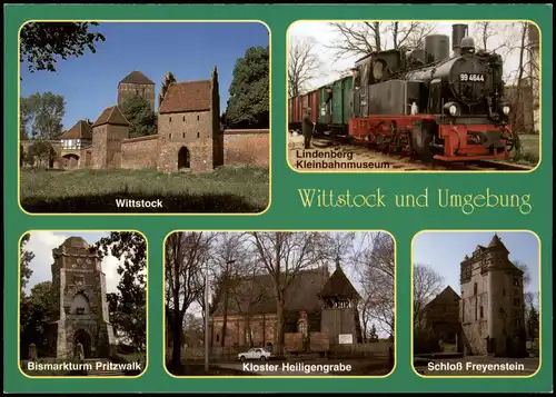 Wittstock/Dosse  mit Kleinbahn-Museum Lindenberg, Bismarkturm Pritzwalk 2000