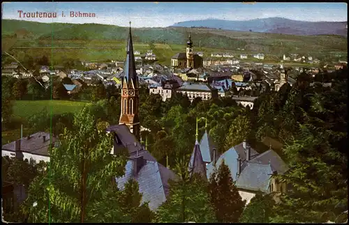 Postcard Trautenau Trutnov Stadtpartie 1915