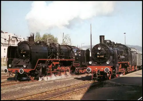 Ansichtskarte Weischlitz (Vogtland) Traditionslok 50849 und 381182 1990