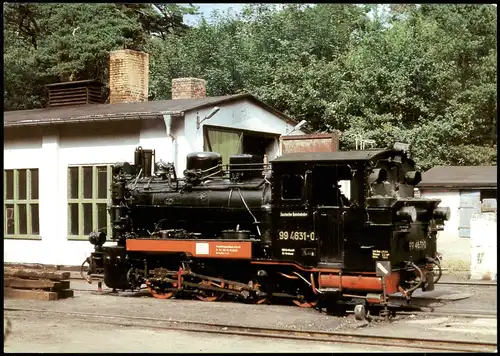Dampflokomotive im Ostseebezirk, Schmalspurbahn BR 99 4631 erbaut 1913 c1990
