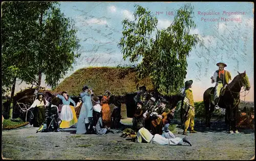 Postcard .Argentinen .Argentina Argentinien Argentinia Typen Dorf 1910