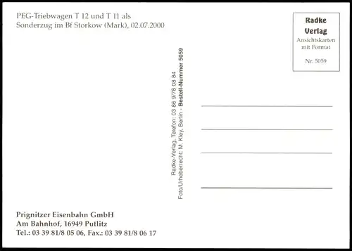 PEG-Triebwagen T 12 und T 11 als Sonderzug im Bf Storkow (Mark) 1990