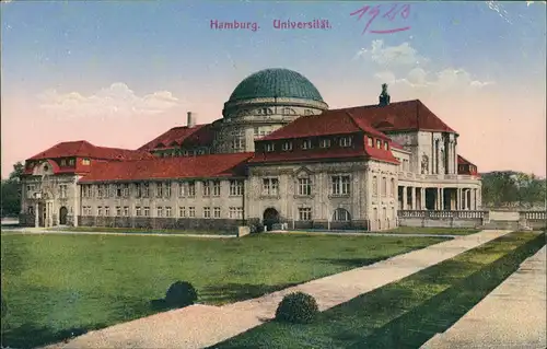 Ansichtskarte Hamburg Partie an der Universität 1925