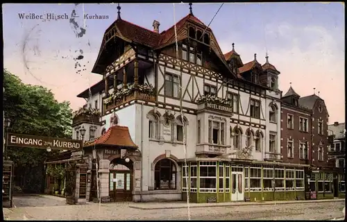 Ansichtskarte Weißer Hirsch-Dresden Kurhaus und Eingag zum Kurbad 1925
