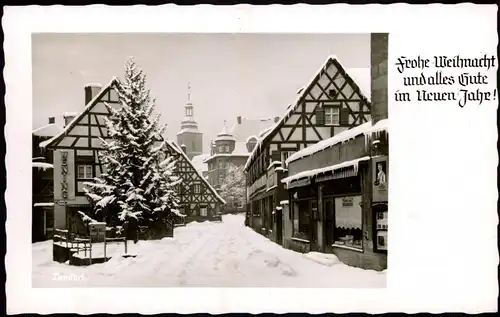 Ansichtskarte Zirndorf Straßenpartie - Geschäfte im Winter 1959