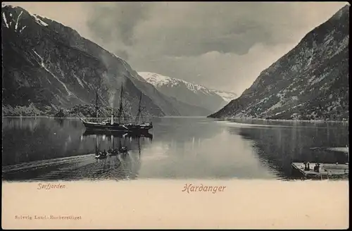 Postcard Hardanger Sorfjorden, Dampfer Steamer 1911