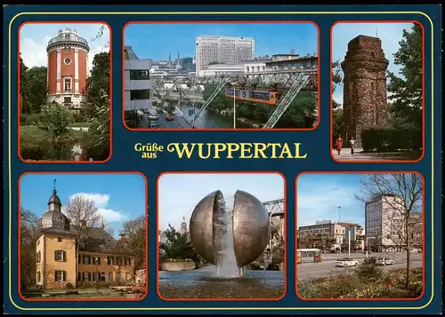 Ansichtskarte Wuppertal Mehrbildkarte mit 6 Stadtteilansichten 2000