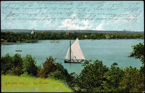 Ansichtskarte Grunewald-Berlin Dwe Wannsee - Segelboote 1912