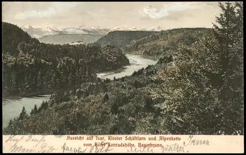 Kloster Schäftlarn-Schäftlarn Aussicht auf Isar, Kloster Schäftlarn und   1903