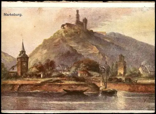 Ansichtskarte Braubach Marksburg am Rhein (Künstlerkarte) 1930