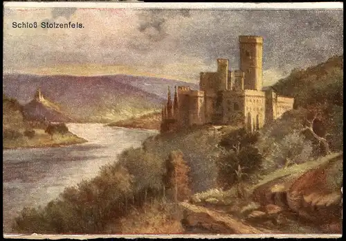 Stolzenfels-Koblenz SCHLOSS STOLZENFELS am Rhein (Künstlerkarte) 1930