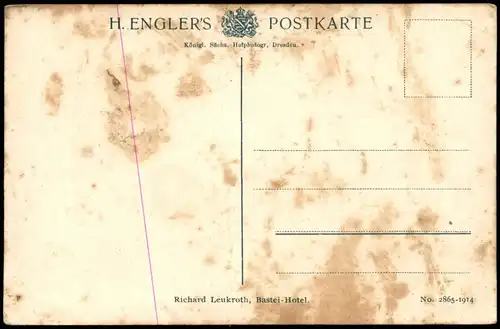 Ansichtskarte Rathen Bastei in der Sächs. Schweiz Bastei-Hotel 1914