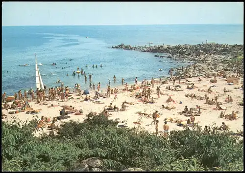 Postcard Bornholm Sandkaas Badestrand Umlandansicht 1980