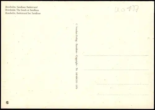 Postcard Bornholm Badestrand bei Sandkaas 1979