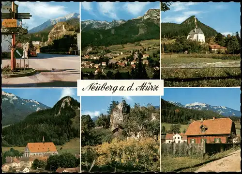 Ansichtskarte Neuberg a.d. Mürz Mehrbildkarte mit 6 Ortsansichten 1980