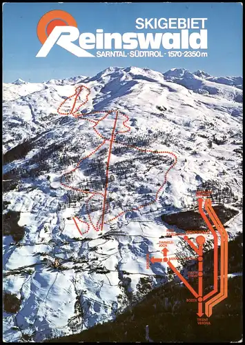Cartoline .Trentino-Südtirol SARNTAL SÜDTIROL SKIGEBIET Reinswald 1990