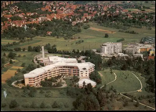 Bonlanden (Kr. Biberach)-Filderstadt Filderklinik  Flugzeug aus, Luftbild 1975