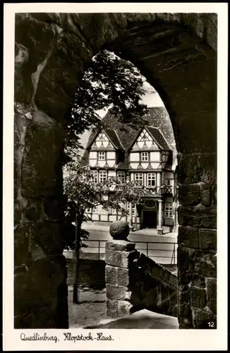 Ansichtskarte Quedlinburg Blick auf das Klopstockhaus 1940