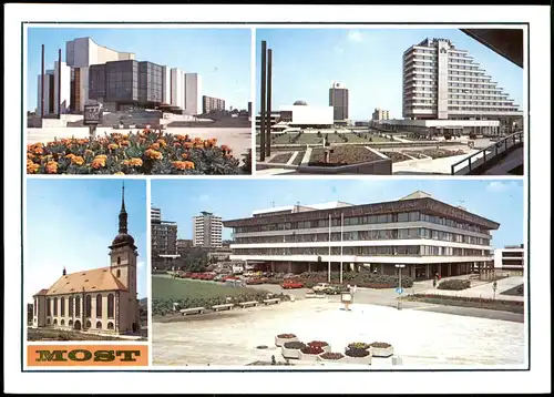 Brüx Most Mehrbildkarte, Moderní hornické okresní město 1980