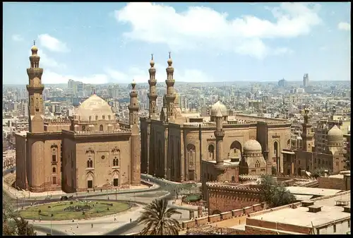 Kairo القاهرة Panorama mit Moschee Sultan Hassan and El-Riffaie Mosque 1970